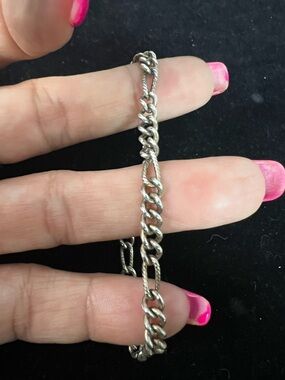 925 STERLING SILVER VINTAGE FIGARO BRACELET